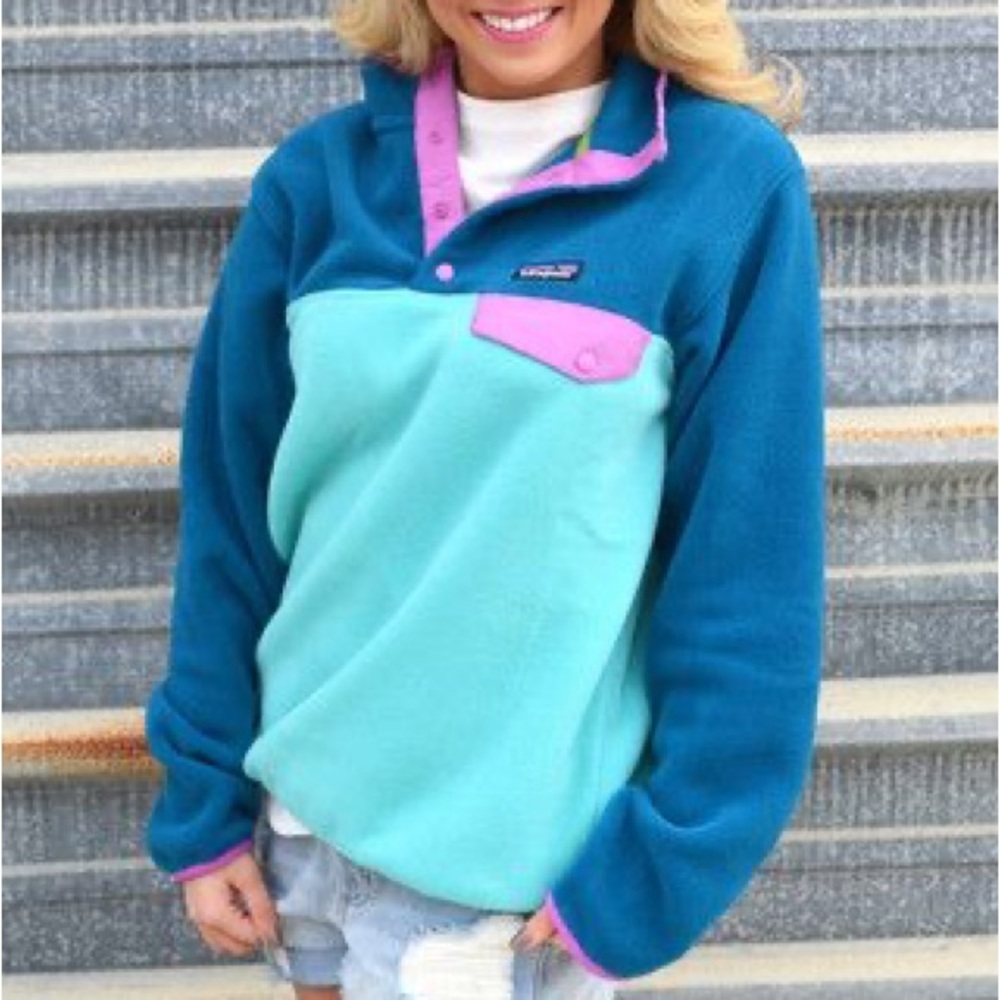 Patagonia Lightweight Synchilla Snap T Pullover- Howling Turquoise